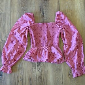 Dizzy Pink Floral Smocked Blouse